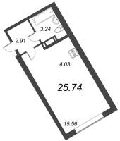 Студия № 307 Корп.: 1 , Секция 6  в ЖК Капральский