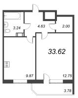 1 ккв № 251 Корп.: 1 , Секция 4  в ЖК Капральский