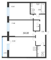 3 ккв (Евро) № 256 Корп.: 2 Уч. 3 , Секция 2.5  в ЖК Кинопарк