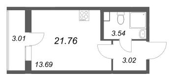 Студия № 827 Корп.: 3.2 , Секция 2.7  в ЖК Кинопарк