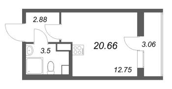Студия № 492 Корп.: 2.2 Уч. 2 , Секция 2.2  в ЖК Кинопарк
