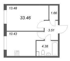 1 ккв № 716 Корп.: 3.2 , Секция 2.5  в ЖК Кинопарк