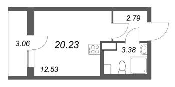 Студия № 611 Корп.: 2.2 Уч. 2 , Секция 2.4  в ЖК Кинопарк