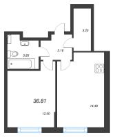 2 ккв (Евро) № 397 Корп.: 2 Уч. 3 , Секция 2.8  в ЖК Кинопарк