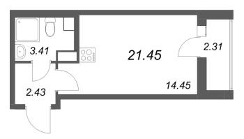 Студия № 363 Корп.: 2.1 Уч. 2 , Секция 1.7  в ЖК Кинопарк