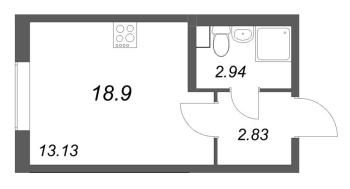 Студия № 489 Корп.: 3.2 , Секция 2.1  в ЖК Кинопарк
