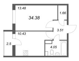 1 ккв № 721 Корп.: 3.2 , Секция 2.5  в ЖК Кинопарк
