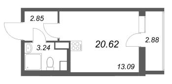 Студия № 358 Корп.: 2.1 Уч. 2 , Секция 1.7  в ЖК Кинопарк