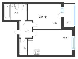 2 ккв (Евро) № 250 Корп.: 2 Уч. 3 , Секция 2.5  в ЖК Кинопарк