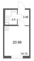 Студия № 931 Корп.: 3.2 , Секция 2.9  в ЖК Кинопарк
