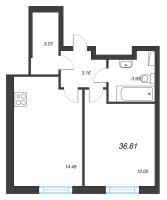 2 ккв (Евро) № 304 Корп.: 2 Уч. 3 , Секция 2.6  в ЖК Кинопарк