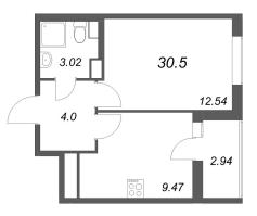 1 ккв № 486 Корп.: 3.2 , Секция 2.1  в ЖК Кинопарк