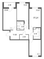 4 ккв (Евро) № 743 Корп.: 2.2 Уч. 2 , Секция 2.6  в ЖК Кинопарк