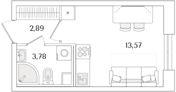 Студия № 254 Корп.: 2.1 Уч. 2 , Секция 1.6  в ЖК Кинопарк
