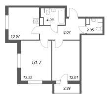 2 ккв № 595 Корп.: 2.2 Уч. 2 , Секция 2.4  в ЖК Кинопарк