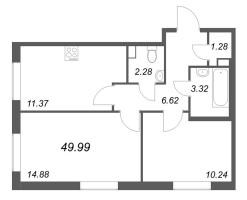 2 ккв № 715 Корп.: 3.2 , Секция 2.5  в ЖК Кинопарк