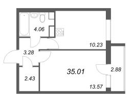 1 ккв № 348 Корп.: 2.1 Уч. 2 , Секция 1.7  в ЖК Кинопарк