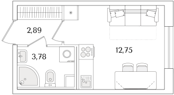 Студия № 485 Корп.: 2.2 Уч. 2 , Секция 2.2  в ЖК Кинопарк