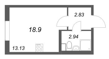 Студия № 490 Корп.: 3.2 , Секция 2.1  в ЖК Кинопарк