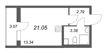 Студия № 5 Корп.: 2.1 Уч. 2 , Секция 1.1  в ЖК Кинопарк