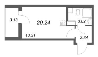 Студия № 694 Корп.: 2.2 Уч. 2 , Секция 2.5  в ЖК Кинопарк