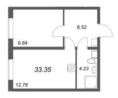 1 ккв № 267 Корп.: 2.1 Уч. 2 , Секция 1.6  в ЖК Кинопарк