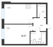 2 ккв (Евро) № 548 Корп.: 2 Уч. 3 , Секция 2.10  в ЖК Кинопарк