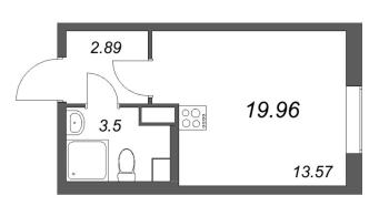 Студия № 261 Корп.: 2.1 Уч. 2 , Секция 1.6  в ЖК Кинопарк