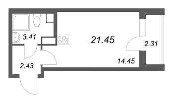 Студия № 345 Корп.: 2.1 Уч. 2 , Секция 1.7  в ЖК Кинопарк