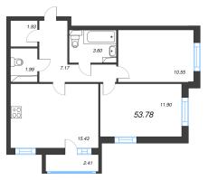 3 ккв (Евро) № 314 Корп.: 2 Уч. 3 , Секция 2.6  в ЖК Кинопарк