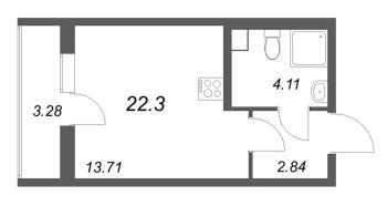 Студия № 83 Корп.: 2.1 Уч. 2 , Секция 1.2  в ЖК Кинопарк
