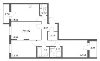 3 ккв № 459 Корп.: 2.2 Уч. 2 , Секция 2.1  в ЖК Кинопарк