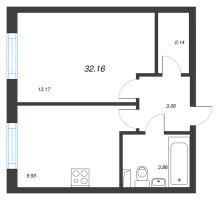 1 ккв № 405 Корп.: 2 Уч. 3 , Секция 2.8  в ЖК Кинопарк