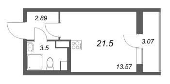 Студия № 273 Корп.: 2.1 Уч. 2 , Секция 1.6  в ЖК Кинопарк