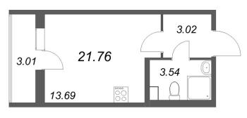 Студия № 826 Корп.: 3.2 , Секция 2.7  в ЖК Кинопарк