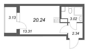 Студия № 676 Корп.: 2.2 Уч. 2 , Секция 2.5  в ЖК Кинопарк