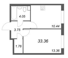 1 ккв № 821 Корп.: 3.2 , Секция 2.7  в ЖК Кинопарк