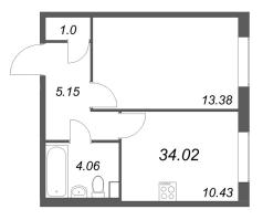 1 ккв № 822 Корп.: 3.2 , Секция 2.7  в ЖК Кинопарк