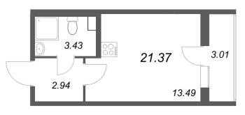 Студия № 563 Корп.: 3.2 , Секция 2.2  в ЖК Кинопарк