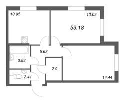 2 ккв № 199 Корп.: 2.1 Уч. 2 , Секция 1.5  в ЖК Кинопарк