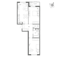 3 ккв (Евро) № 117 Корп.: 1 Уч. 5 , Секция 3  в ЖК Клюква.Парк