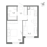 1 ккв № 377 Корп.: 1 Уч. 5 , Секция 7  в ЖК Клюква.Парк