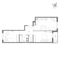 3 ккв (Евро) № 361 Корп.: 1 Уч. 5 , Секция 6  в ЖК Клюква.Парк