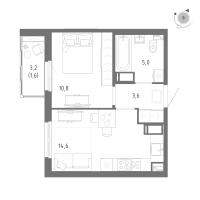 1 ккв № 894 Корп.: 1 Уч. 5 , Секция 14  в ЖК Клюква.Парк