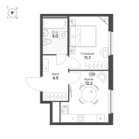 1 ккв № 51 Корп.: 3 Уч. 9 , Секция 2  в ЖК Клюква.Парк