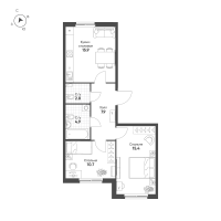 3 ккв (Евро) № 468 Корп.: 3 Уч. 9 , Секция 9  в ЖК Клюква.Парк