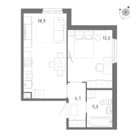 2 ккв (Евро) № 574 Корп.: 1 Уч. 5 , Секция 10  в ЖК Клюква.Парк