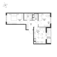 2 ккв № 251 Корп.: 3 Уч. 9 , Секция 4  в ЖК Клюква.Парк