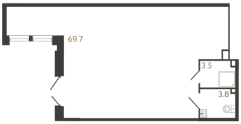 К. пом № 71 Корп.: 1 , Секция 2  в ЖК Коллекционер
