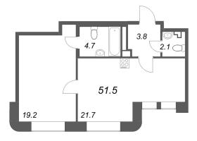 2 ккв (Евро) № 10 Корп.: 1 , Секция 1  в ЖК Коллекционер